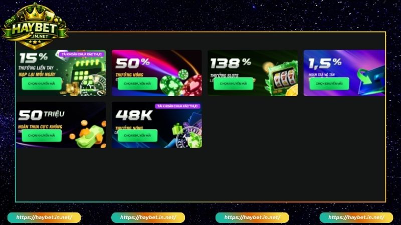 Chương trình khuyến mãi nổi bật đang triển khai tại HAYBET