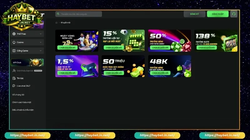 HAYBET cung cấp nhiều chương trình khuyến mãi và ưu đãi có giá trị lớn